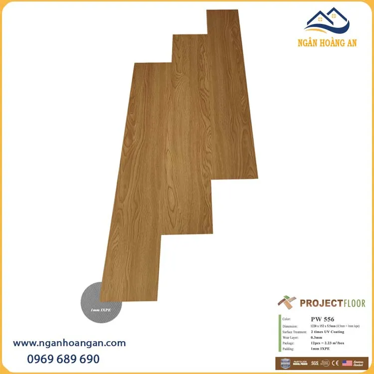 Sàn Nhựa Vinyl Hèm Khóa Giả Gỗ Project Floor PW556 5.5mm